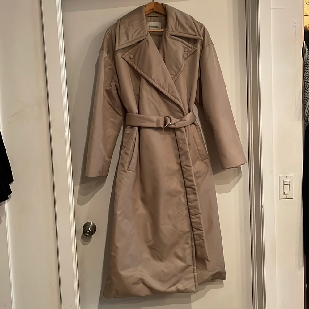 Nanushka Nylon Padded Trench Coat Sz M
